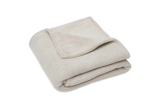 Deken Wieg 75x100cm Basic Knit Nougat/Fleece