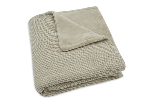 Deken Wieg 75x100cm Basic Knit Olive Green/Fleece